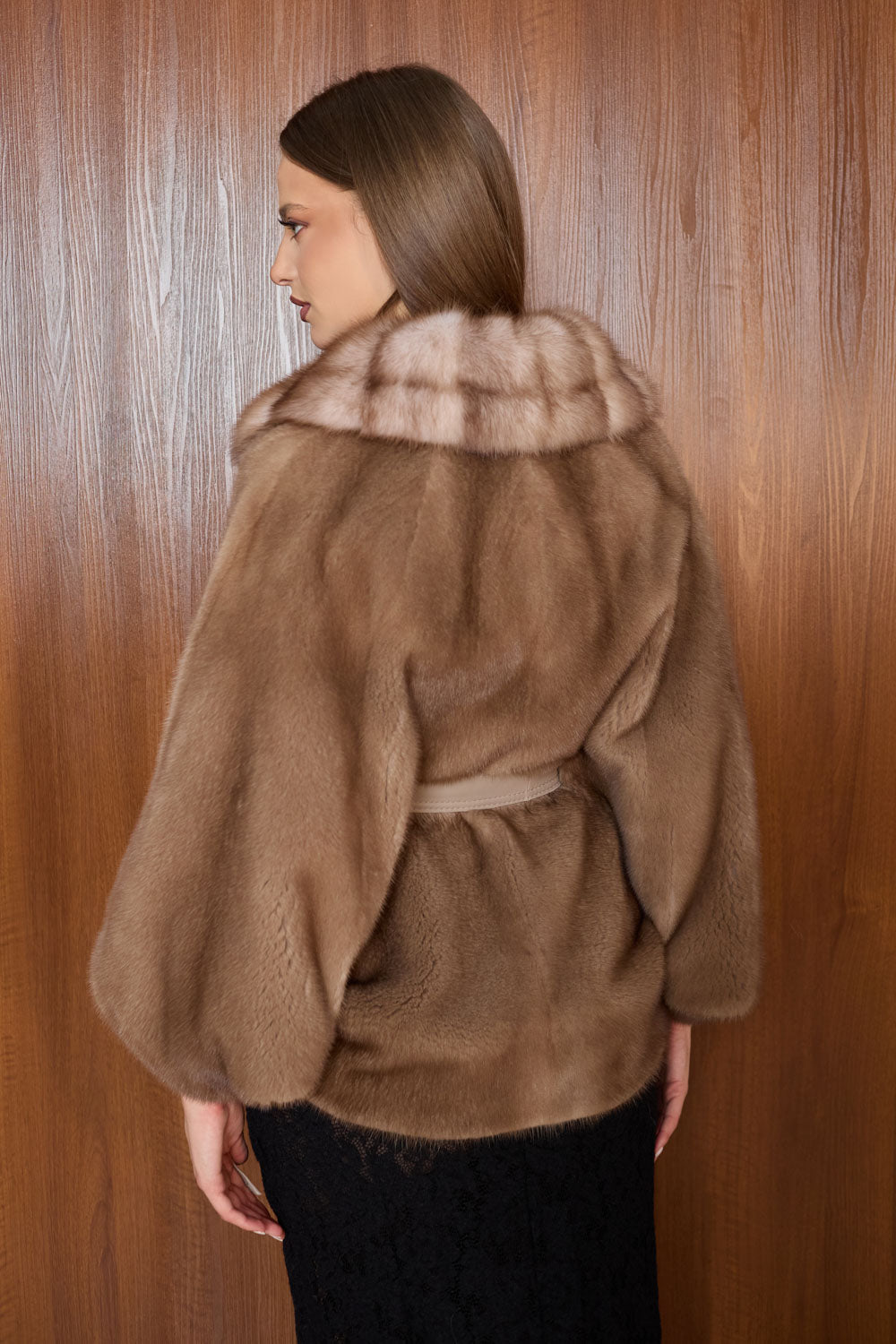 capa maro din blana naturala de vizon cu guler, Mareus