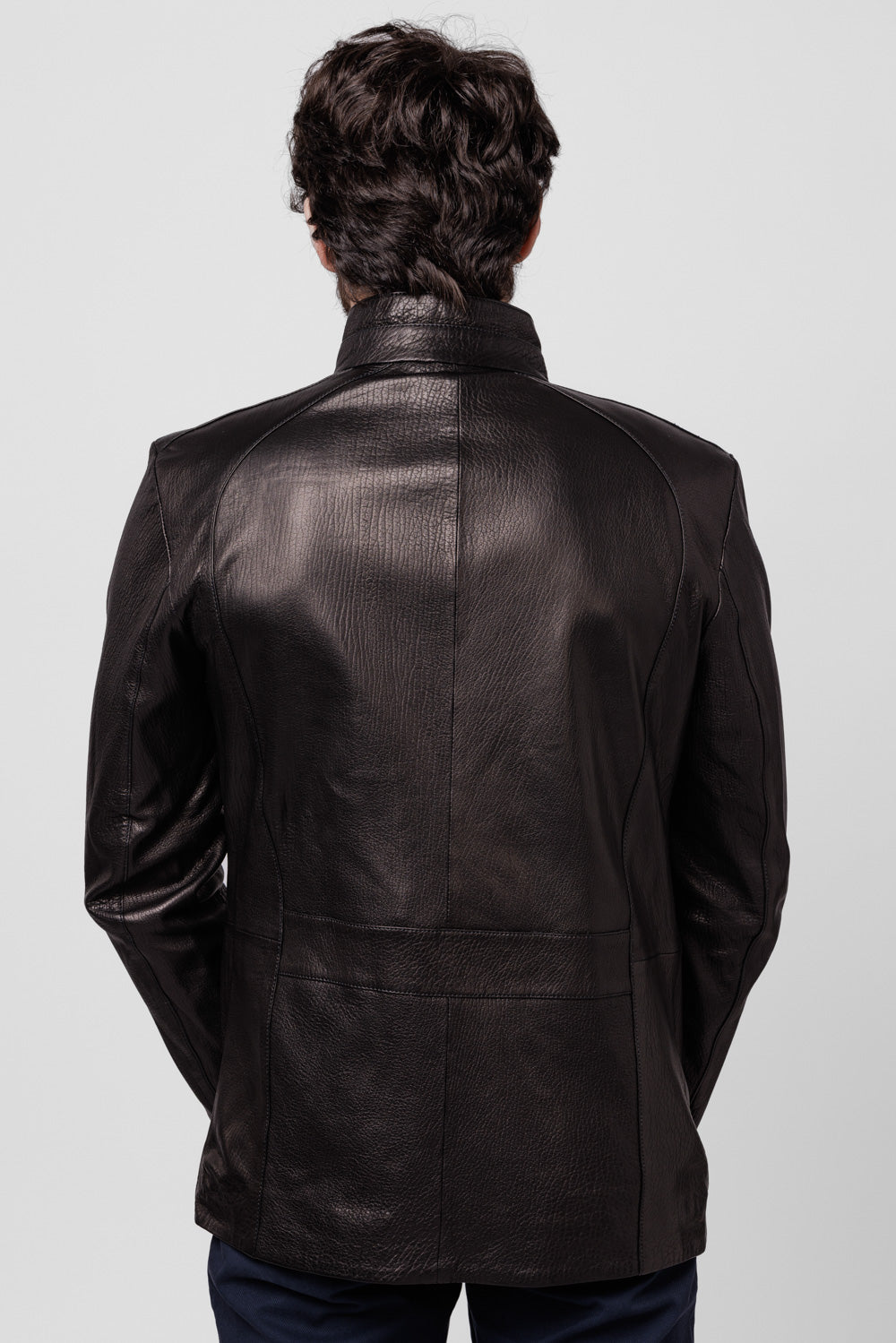 Jumbo Genuine Leather Jacket, Men, Sable 119