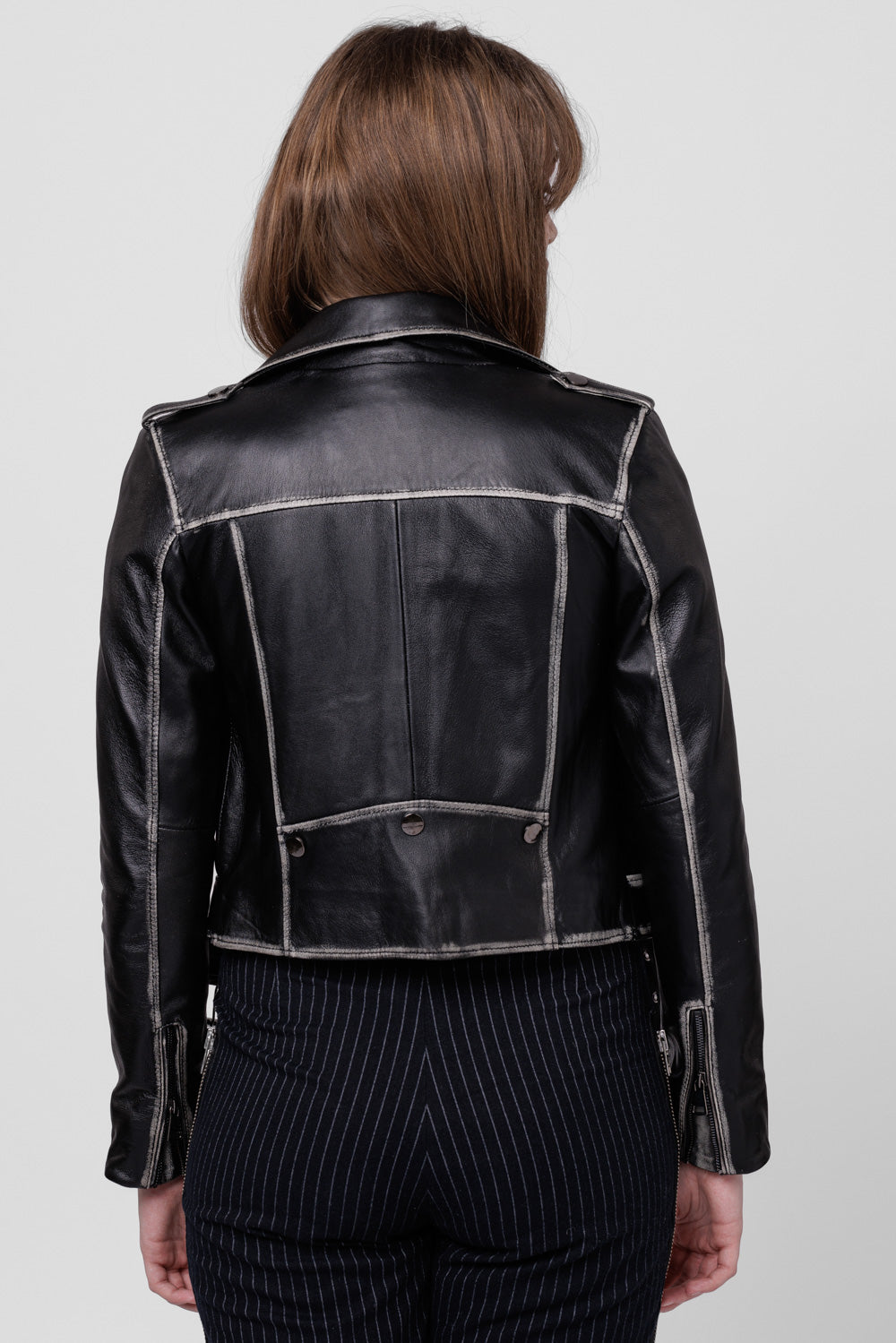 Genuine Leather Jacket, Vintage Look, Women, Sable 126