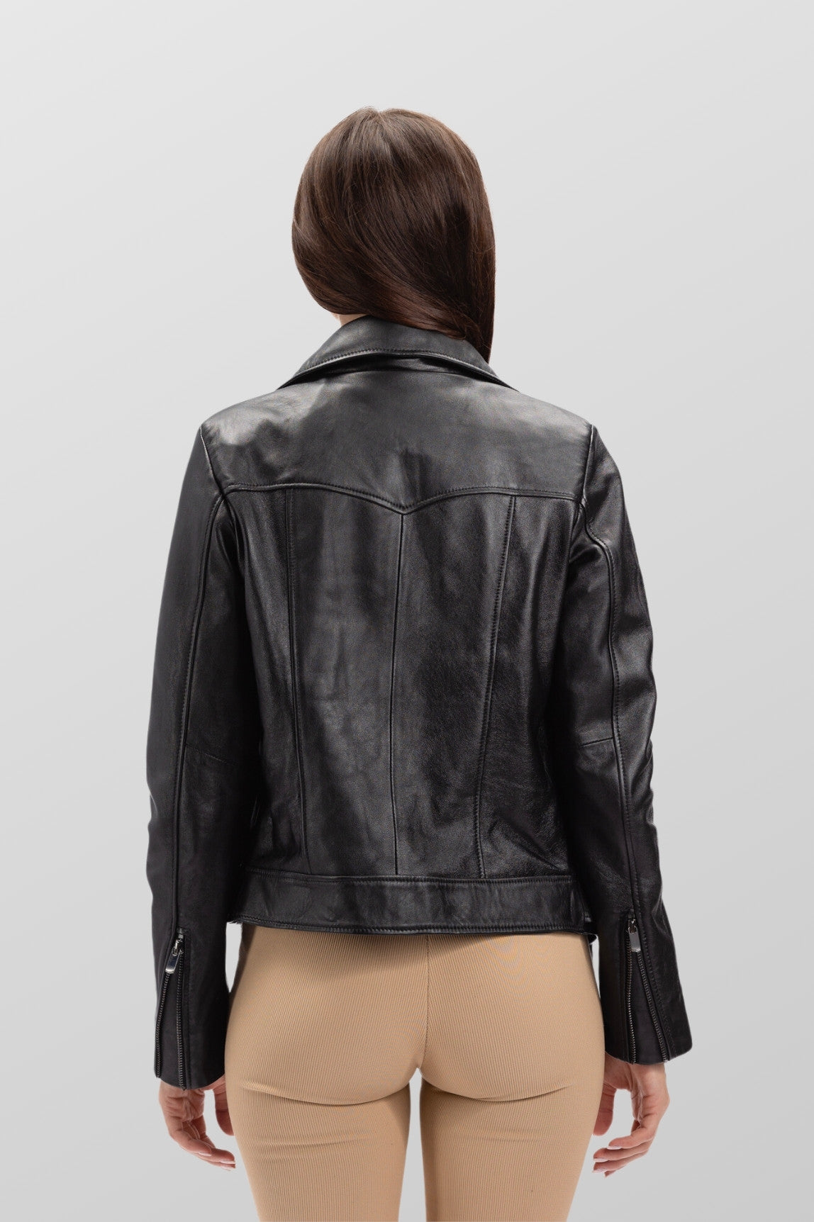 Genuine Leather Jacket, Women, Obsidian 134