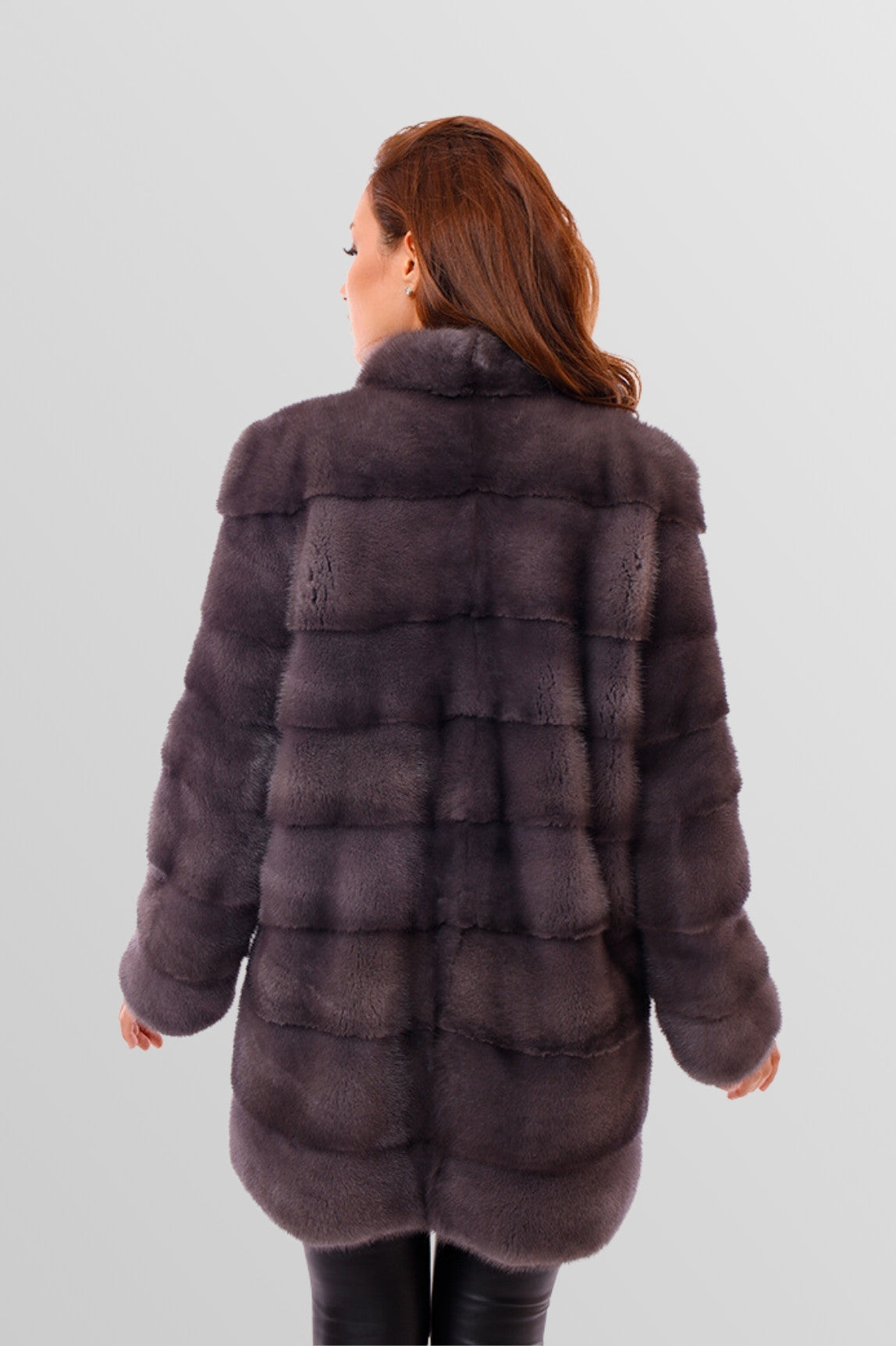 Women's Natural Mink Fur Coat, Graphite 215