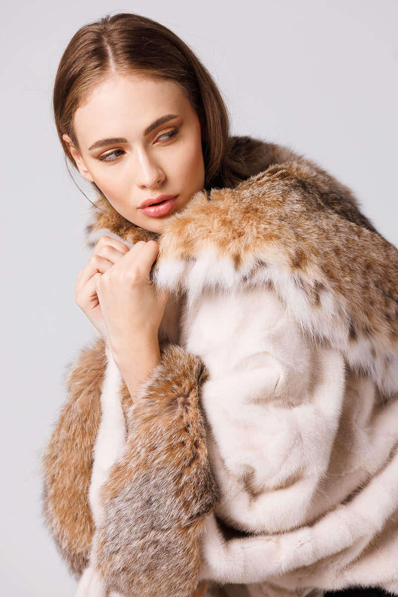 capa blana naturala de vizon si Lynx Mareus Blanuri Naturale (118)
