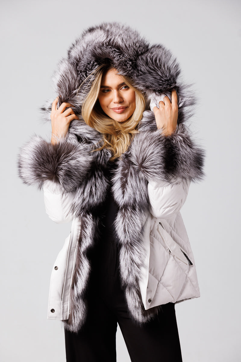 Geaca Parka blana naturala Mareus Blanuri Naturale (257)
