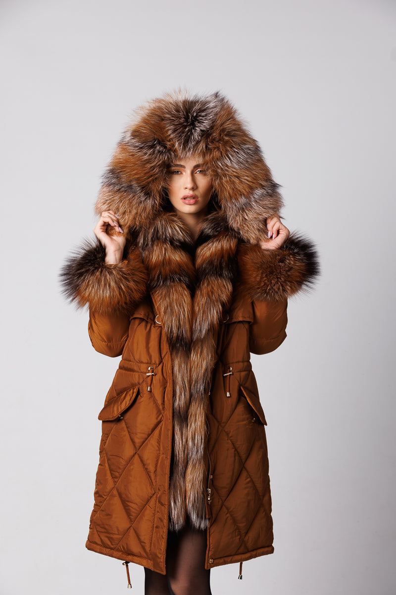 Geaca parka blana naturala Mareus Blanuri Naturale (78)