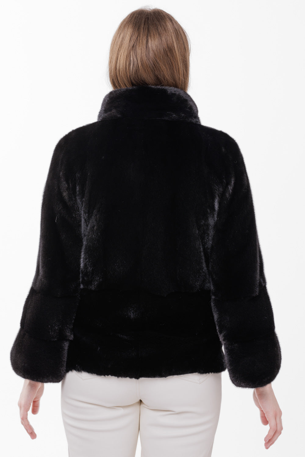 Natural Mink Fur Coat, Bell Sleeve, Women, Diamond 226
