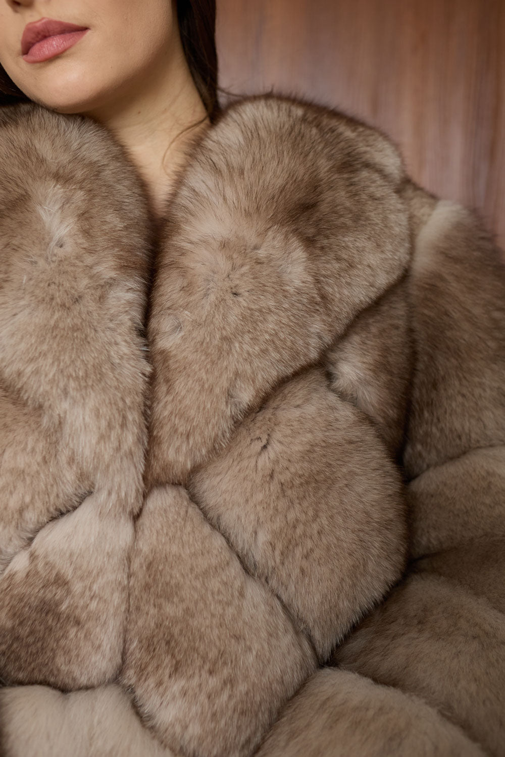 Haina blana naturala vulpe polara bej Mareus