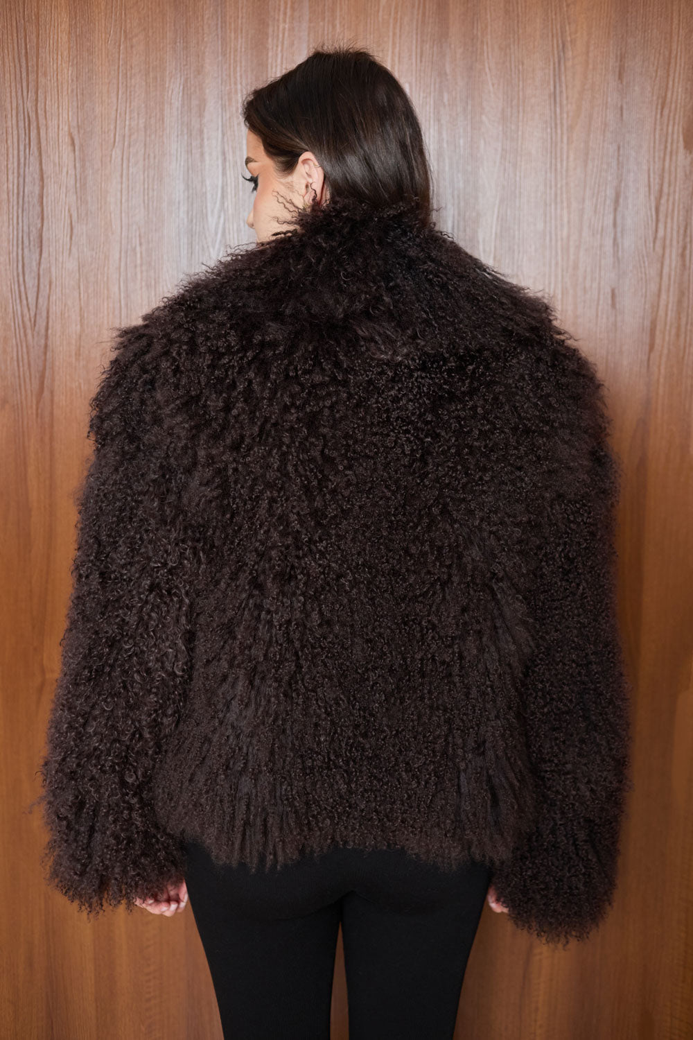 haina blana oaie mongoleza/miel tibetan maro, cu guler rever, Mareus