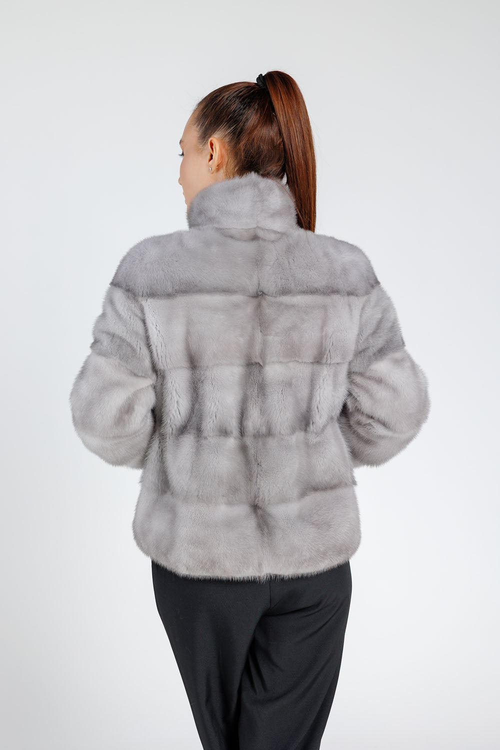 Natural Mink Fur Coat, Short, Women, Sapphire 232