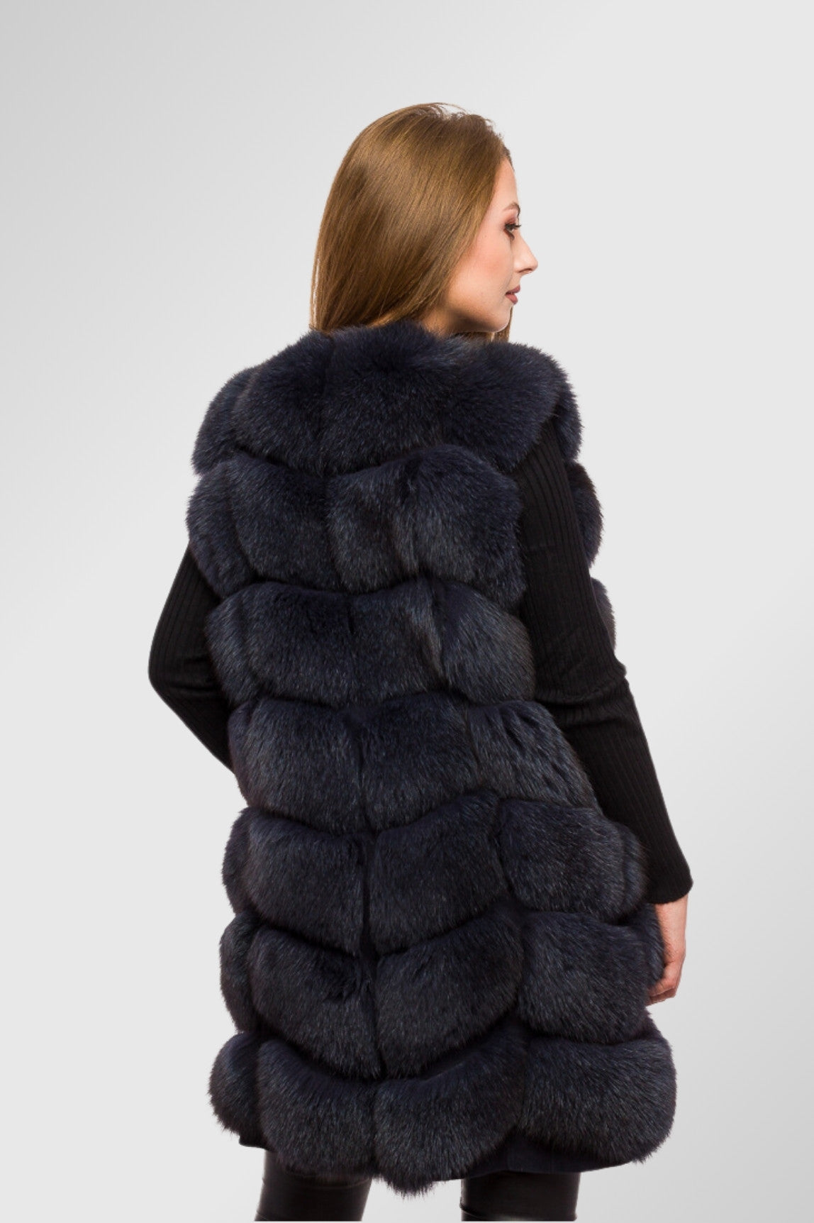 Vestă din Blană Naturală de Vulpe, Femei, Iris 326