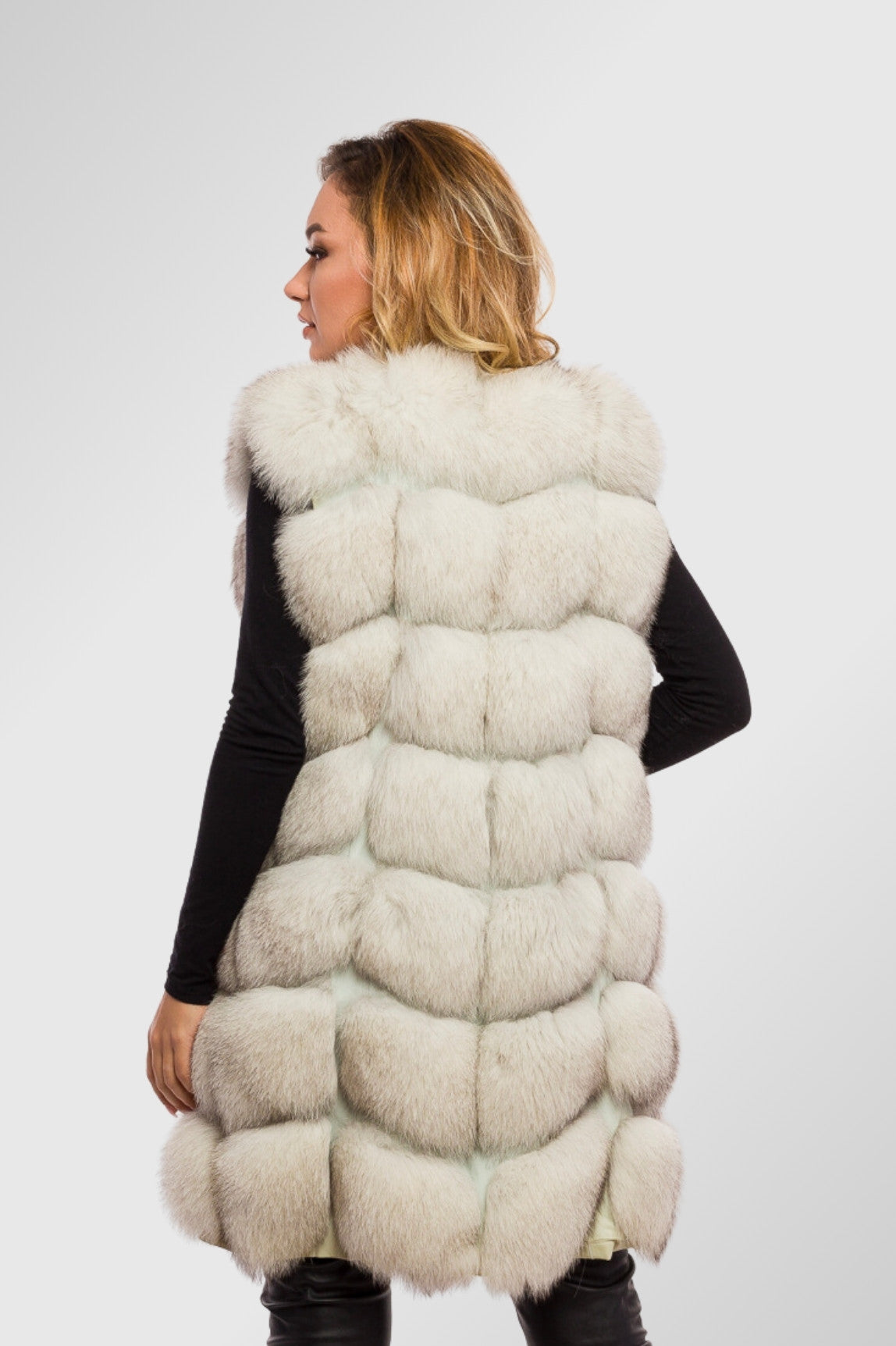 Vestă din Blană Naturală de Vulpe, Femei, Natural 327