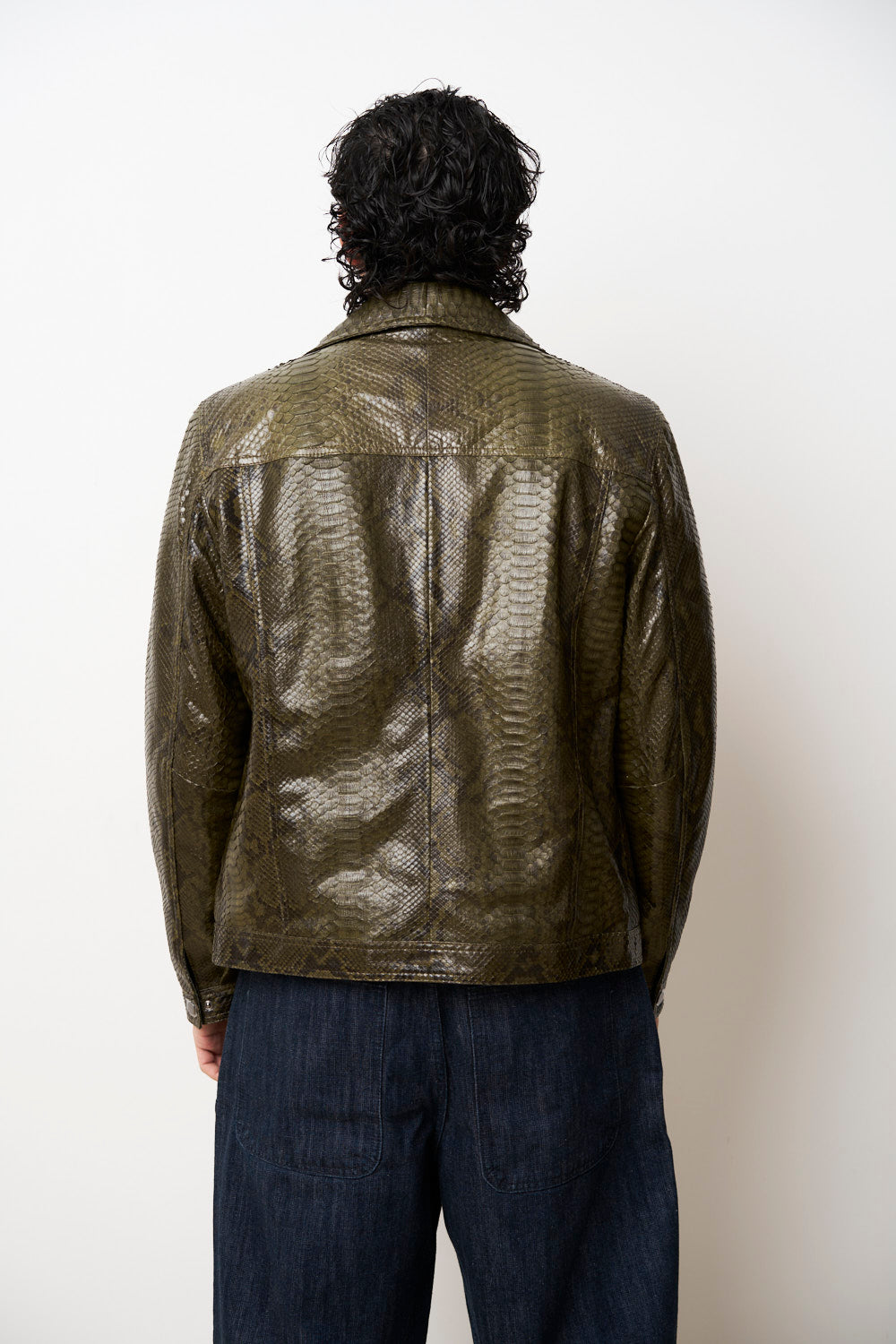 Geaca piele naturala piton barbati verde olive, Mareus