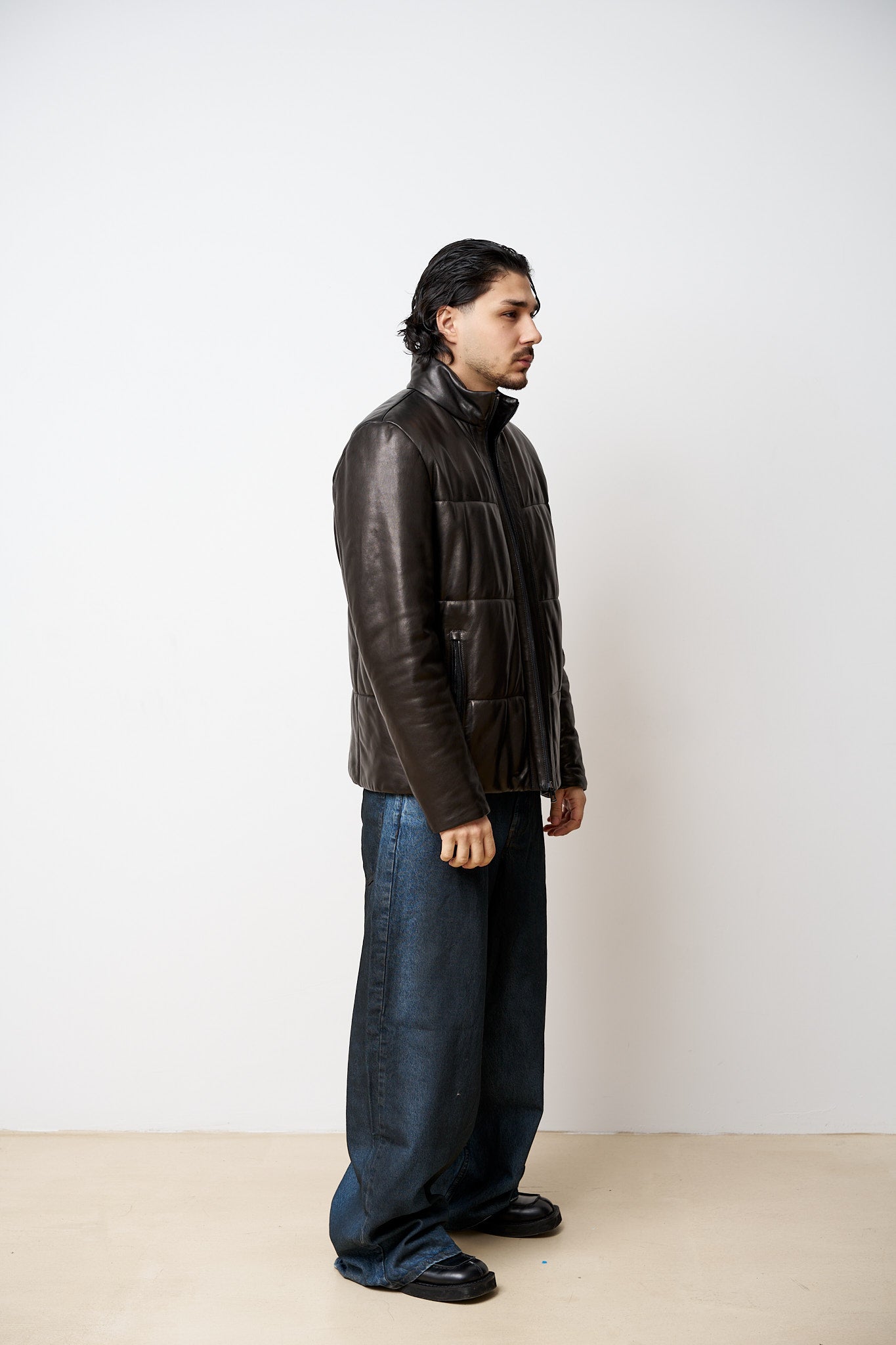 Geacă din Piele Naturală, Neagra, Mareus