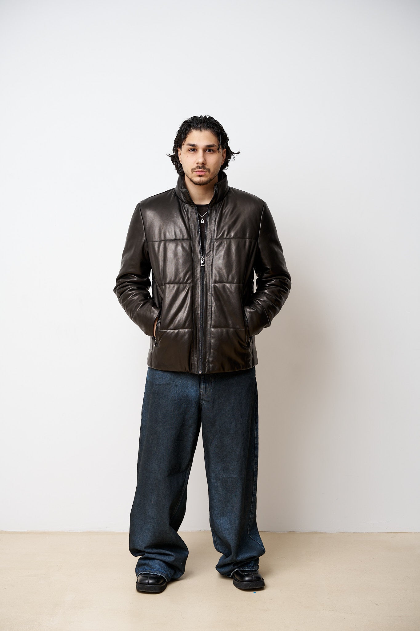 Geacă din Piele Naturală, Neagra, Mareus