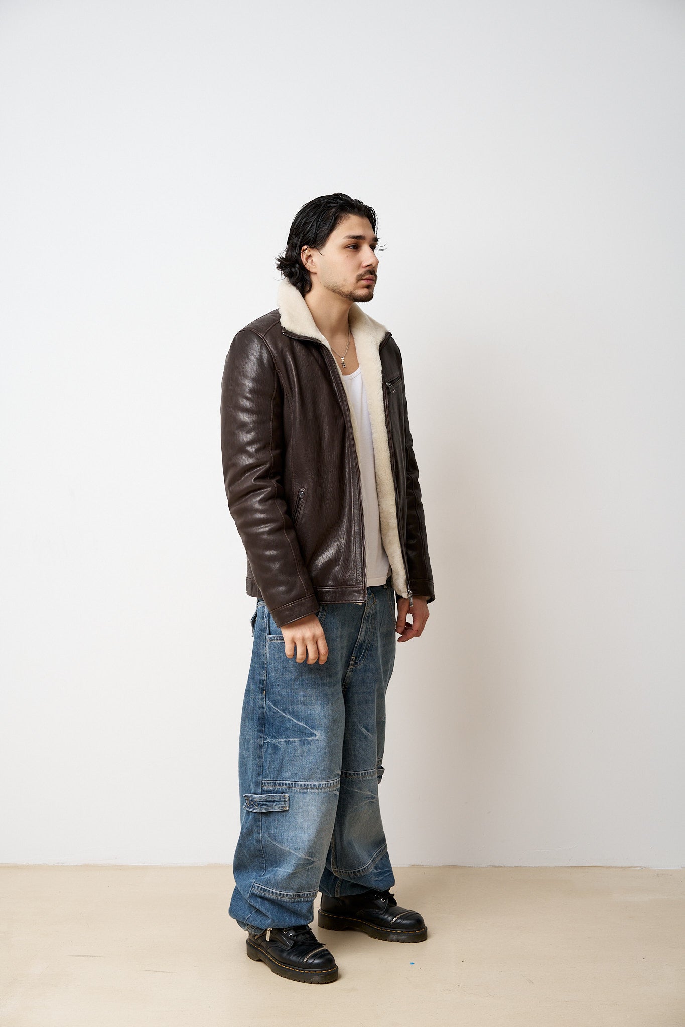 Geacă Din Piele Naturală Jumbo Îmblănită, Maro, Mareus