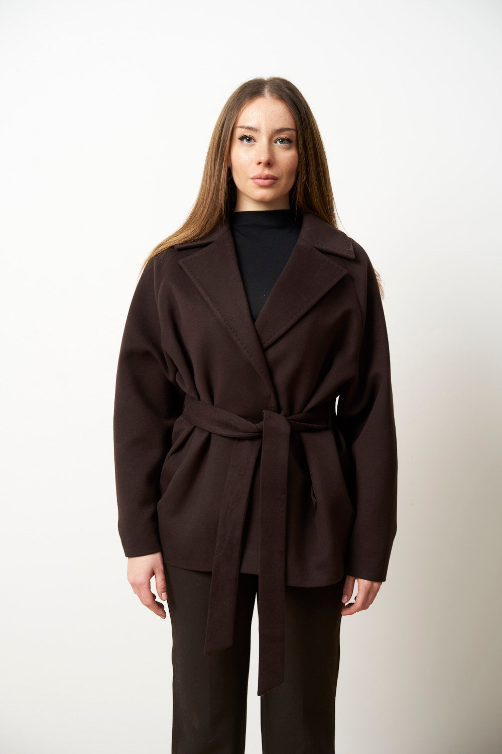 Palton din Cașmir pentru Femei, Oversized, Maro Moviu, Mareus