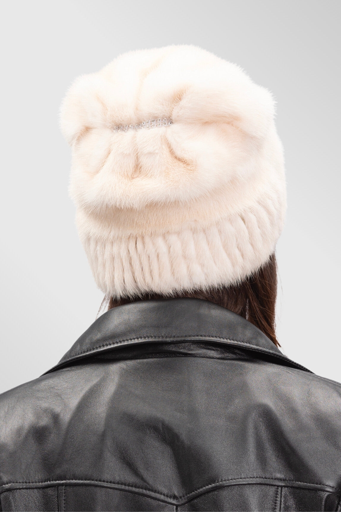 Natural Mink Fur Hat, Women, Pearl