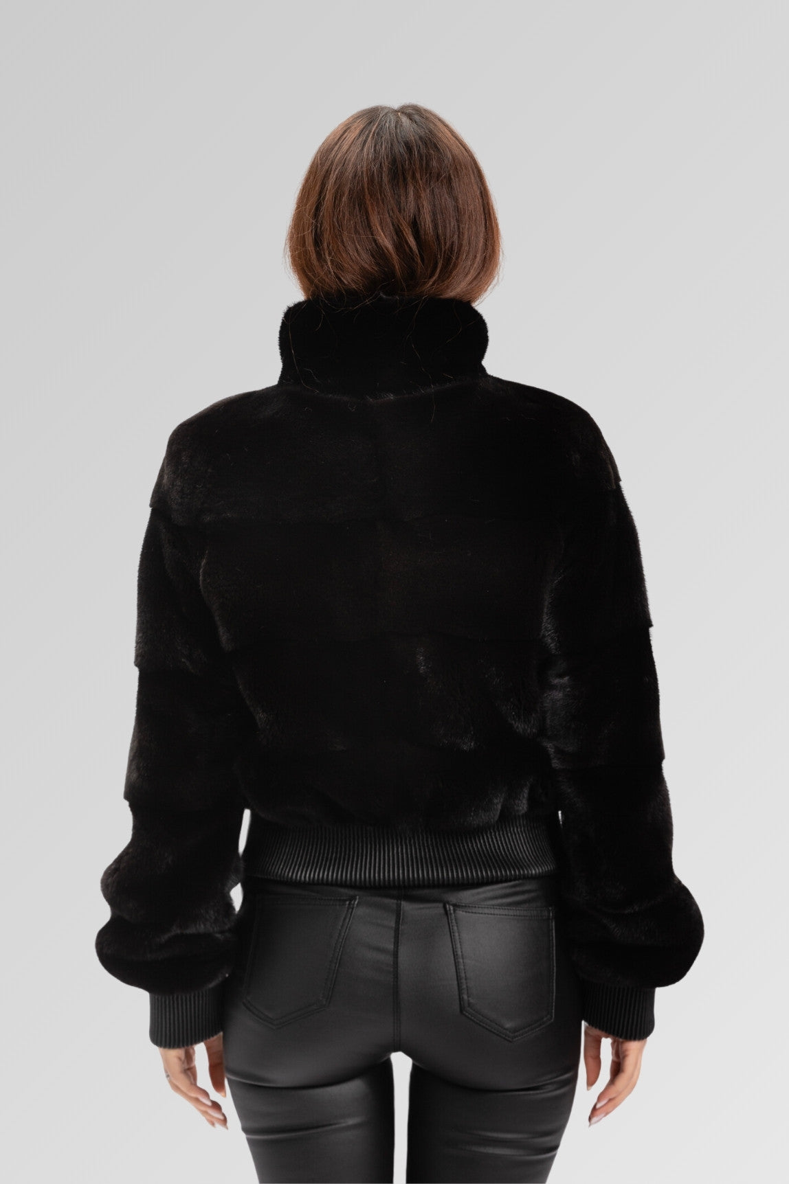 Natural Mink Fur Jacket, Women, Obsidian