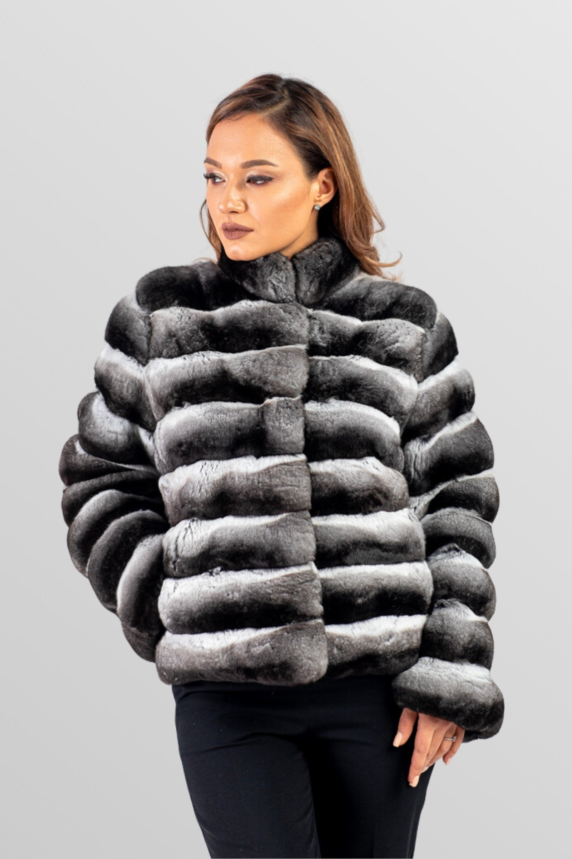 Women's chinchilla fur on sale coat