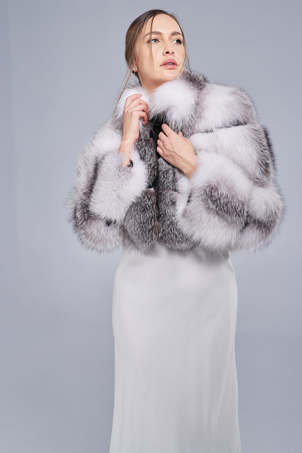 Fur Coat for women natural Arctic hotsell Fox grey