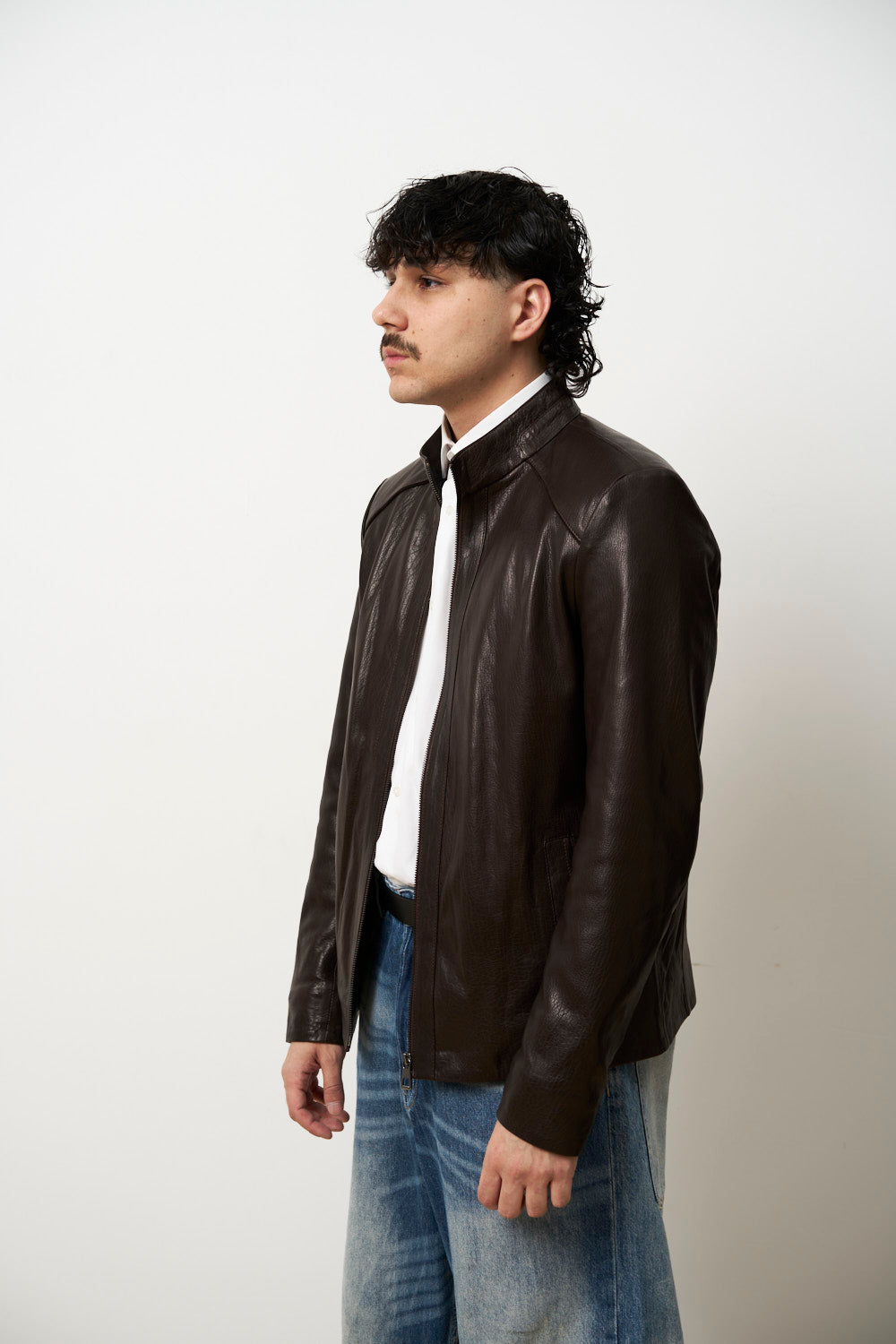 Geacă din Piele Naturală Jumbo pentru Bărbați, Maro, Mareus