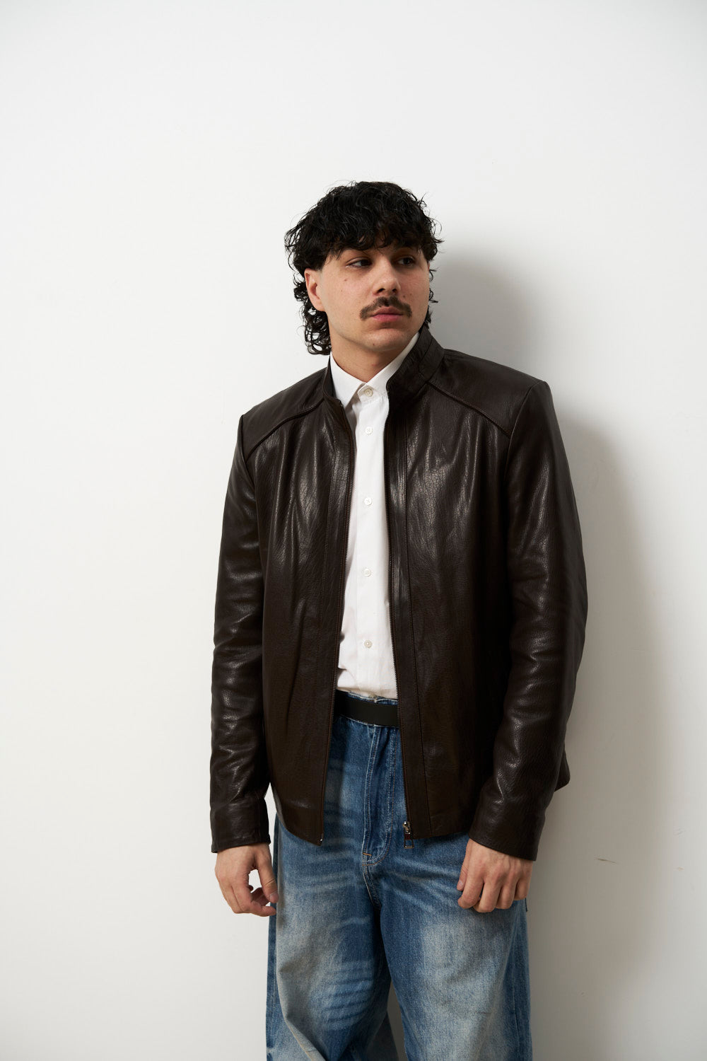 Geacă din Piele Naturală Jumbo pentru Bărbați, Maro, Mareus