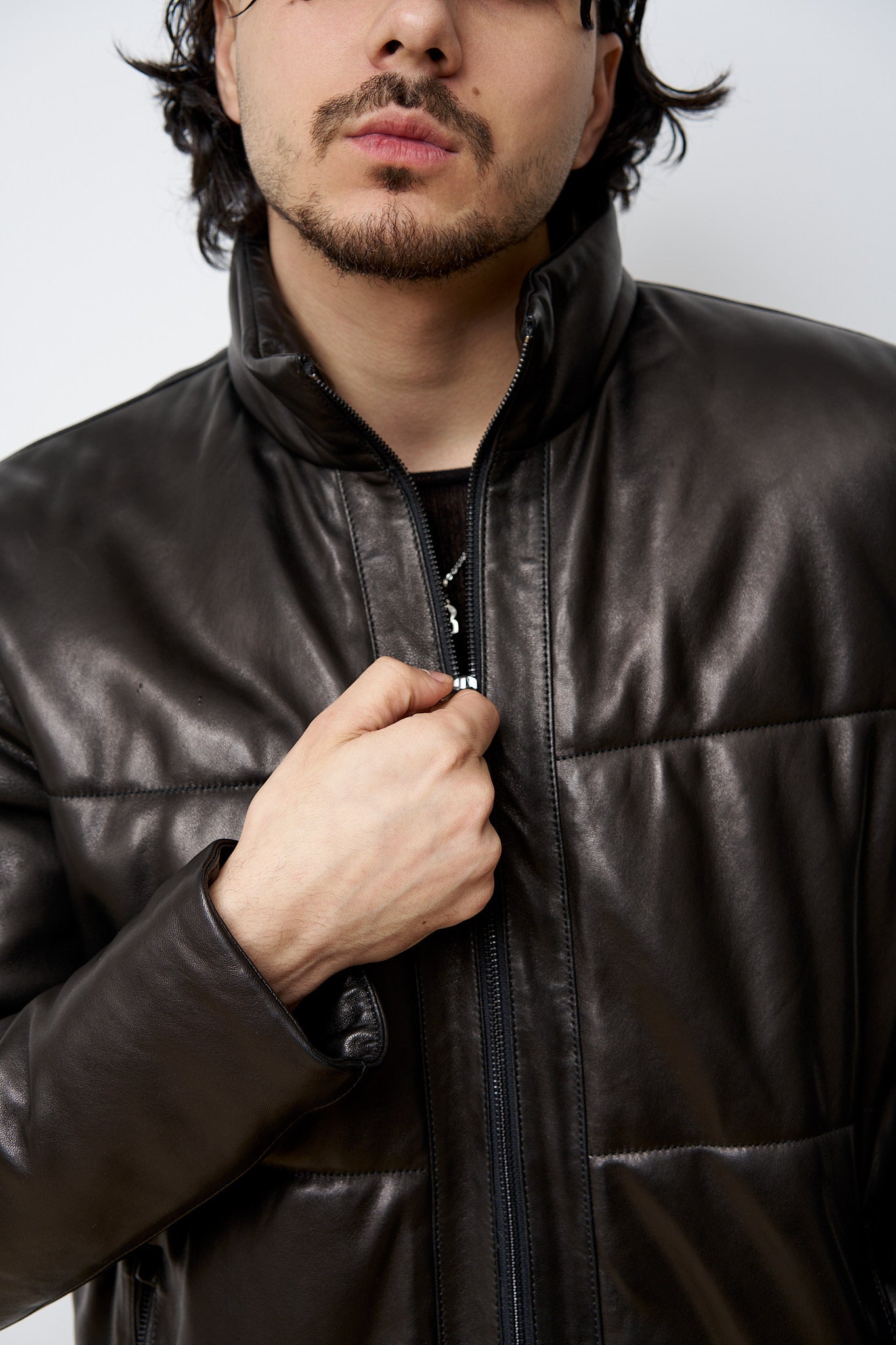 Geacă din Piele Naturală, Neagra, Mareus