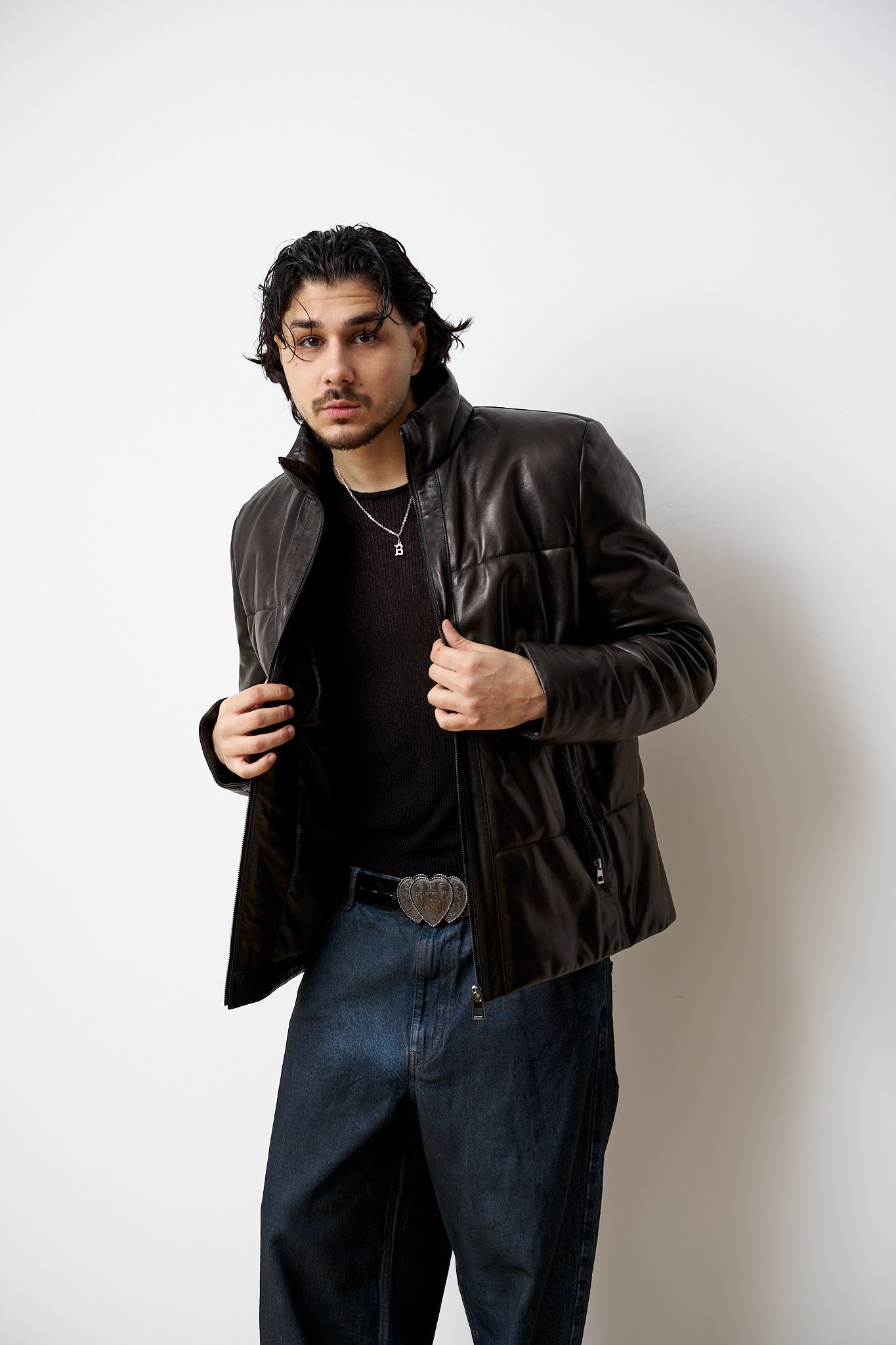 Geacă din Piele Naturală, Neagra, Mareus