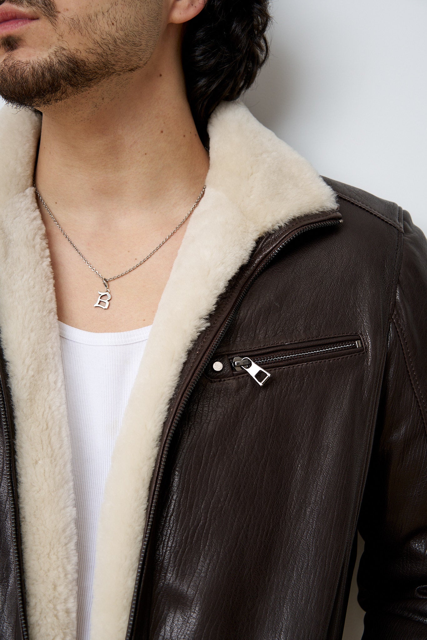 Geacă Din Piele Naturală Jumbo Îmblănită, Maro, Mareus