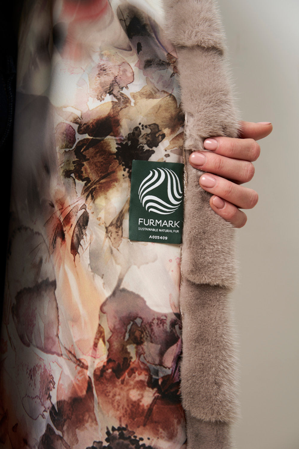 Haină Lungă din Blană Naturală Vizon și Guler Zibelină-Sable, Femei, Roz Pudra, Mareus