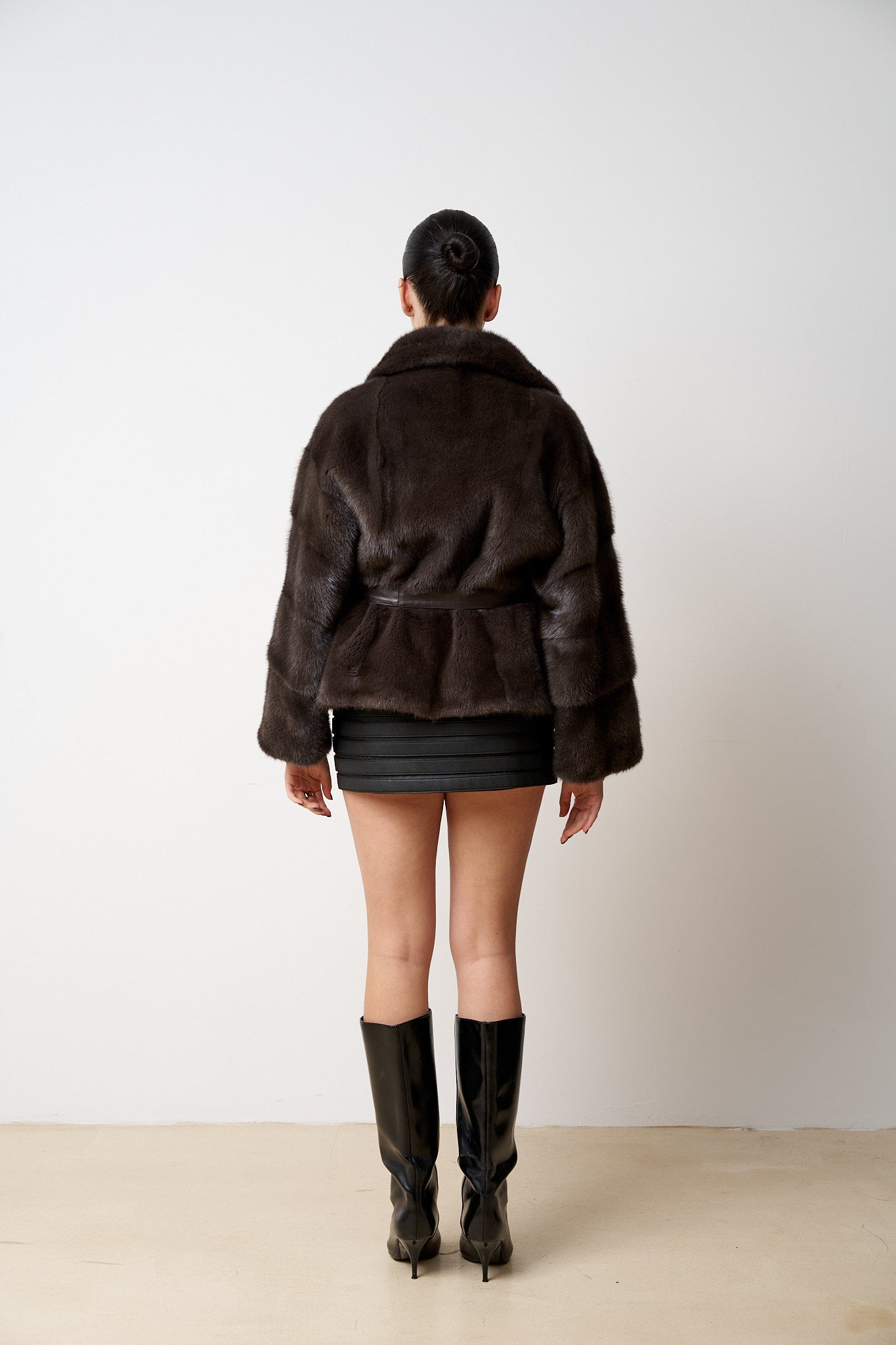 haina blana vizon maro, femei, oversized, Mareus