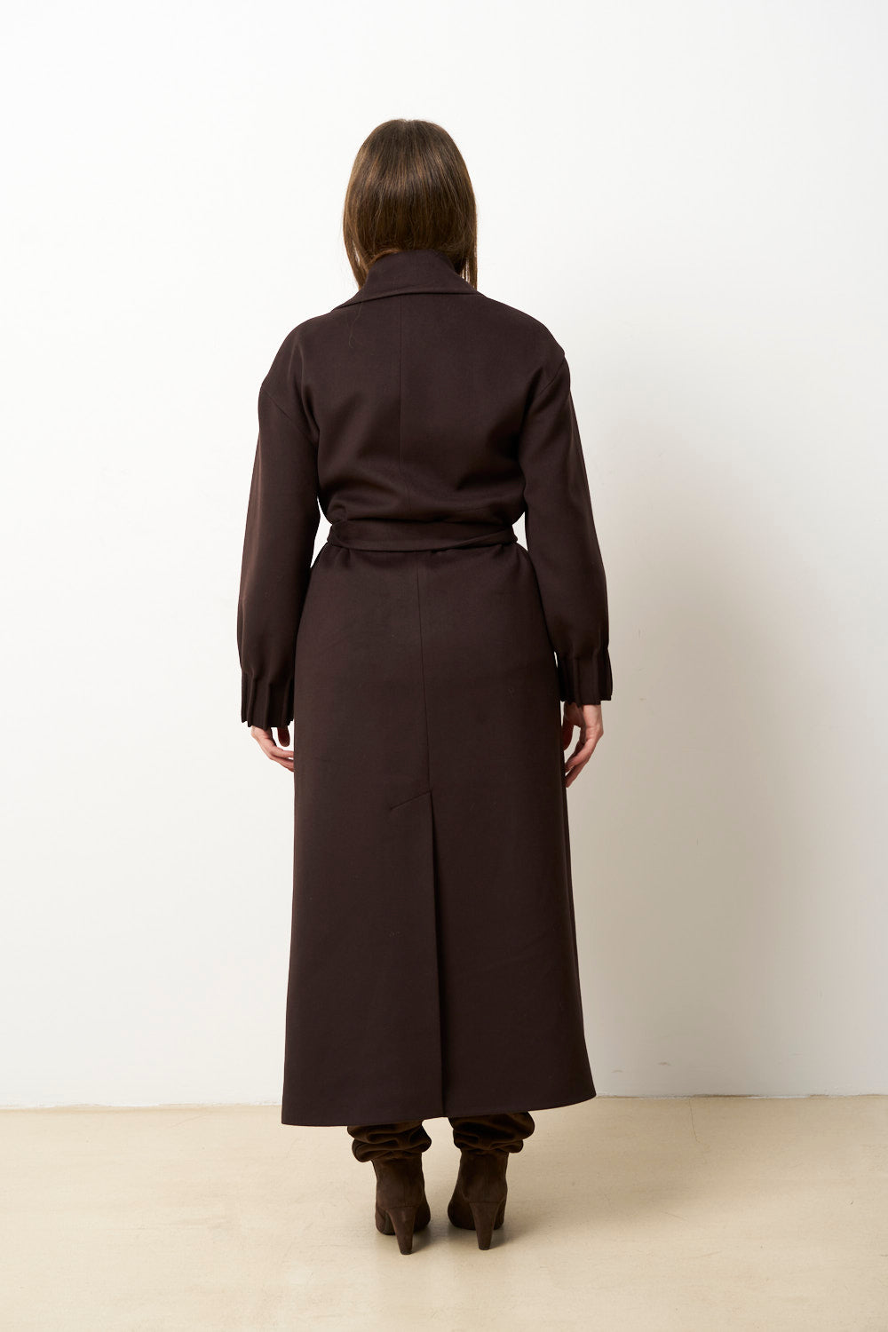 Palton Lung din Cașmir pentru Femei, Maro, Mareus