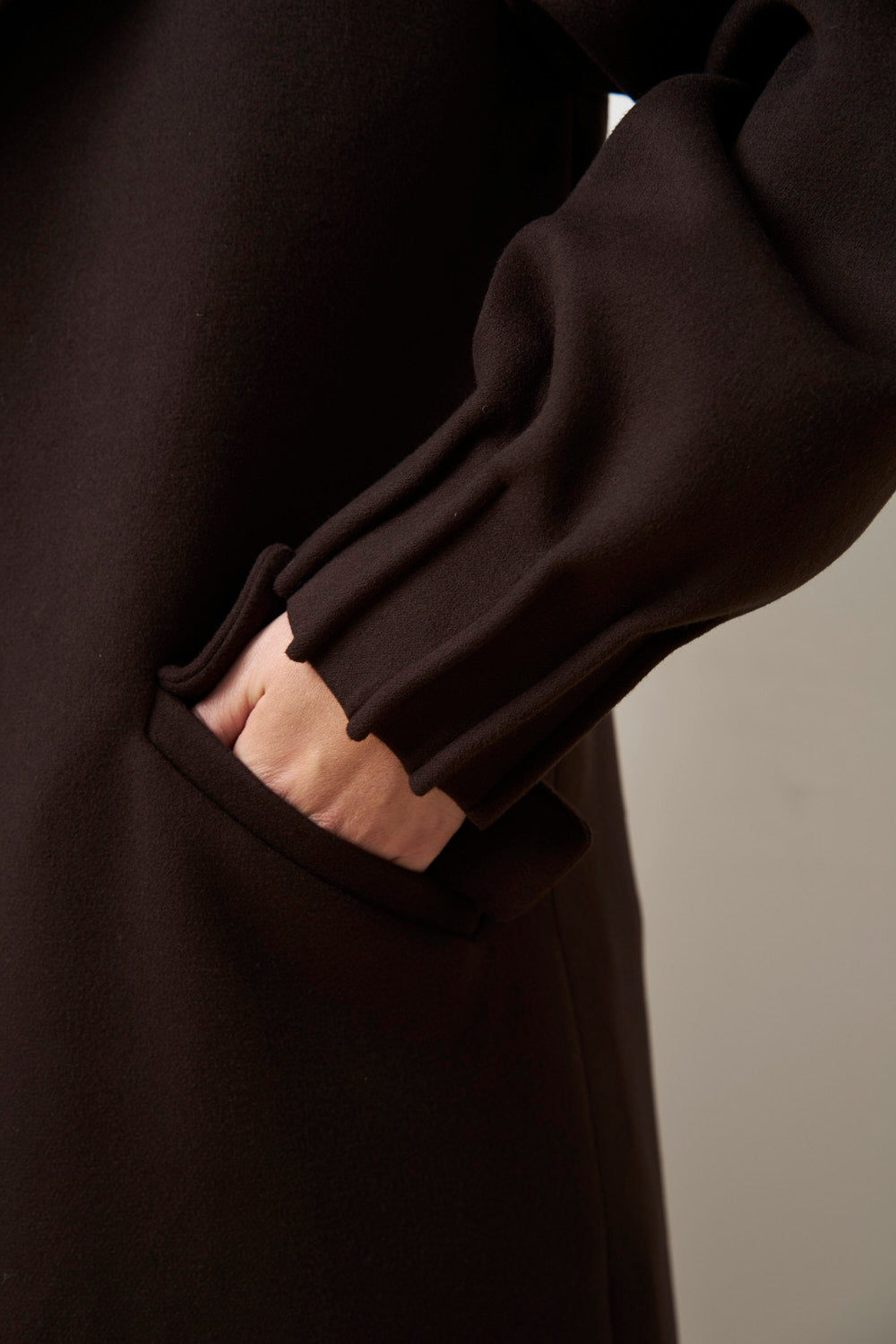 Palton Lung din Cașmir pentru Femei, Maro, Mareus