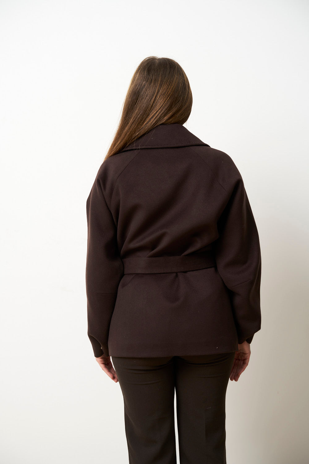 Palton din Cașmir pentru Femei, Oversized, Maro Moviu, Mareus